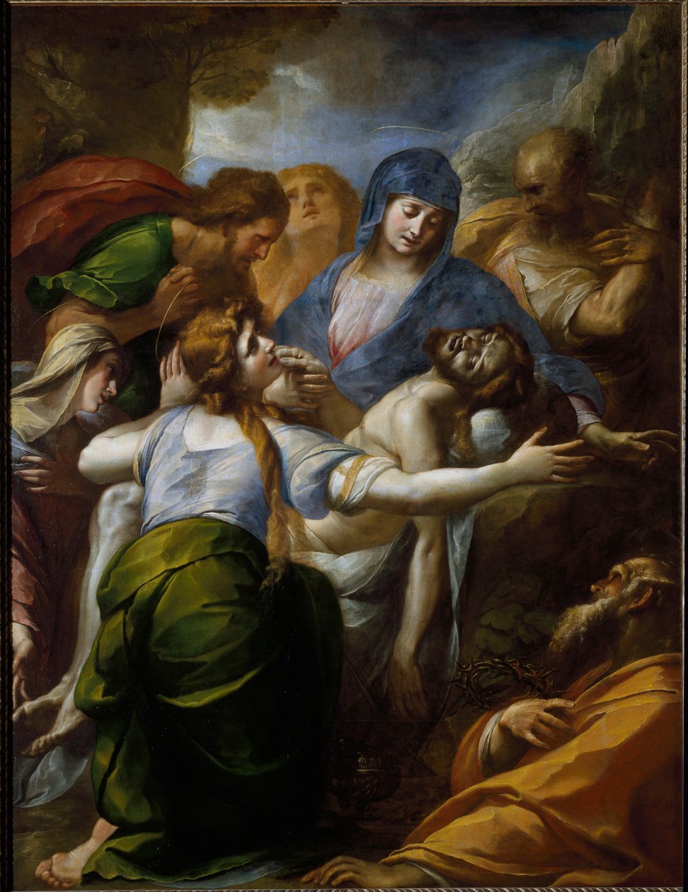 Pieta. Nářek nad smrtí Kristovou. (Malování od Giulio Cesare Procaccini