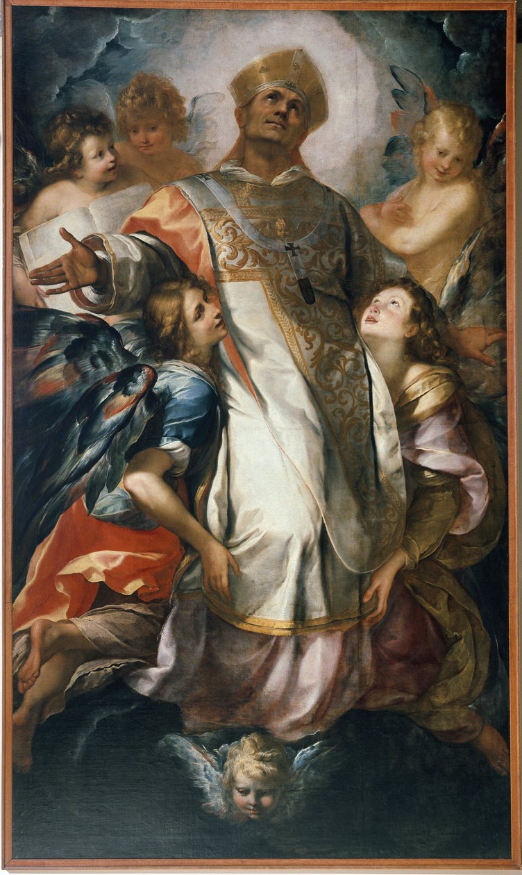 Svatý Karel Boromejský ve slávě (olej na plátně od Giulio Cesare Procaccini