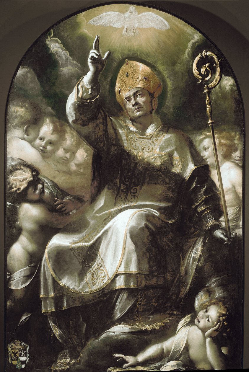 Svatý Karel Boromejský ve slávě (olej na plátně od Giulio Cesare Procaccini