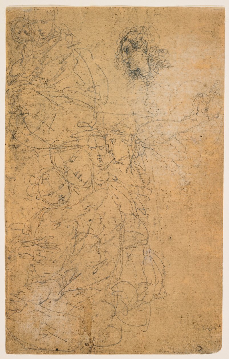Studien der Madonna mit Kind (recto); Kniende Jungfrau (verso) od Giulio Cesare Procaccini