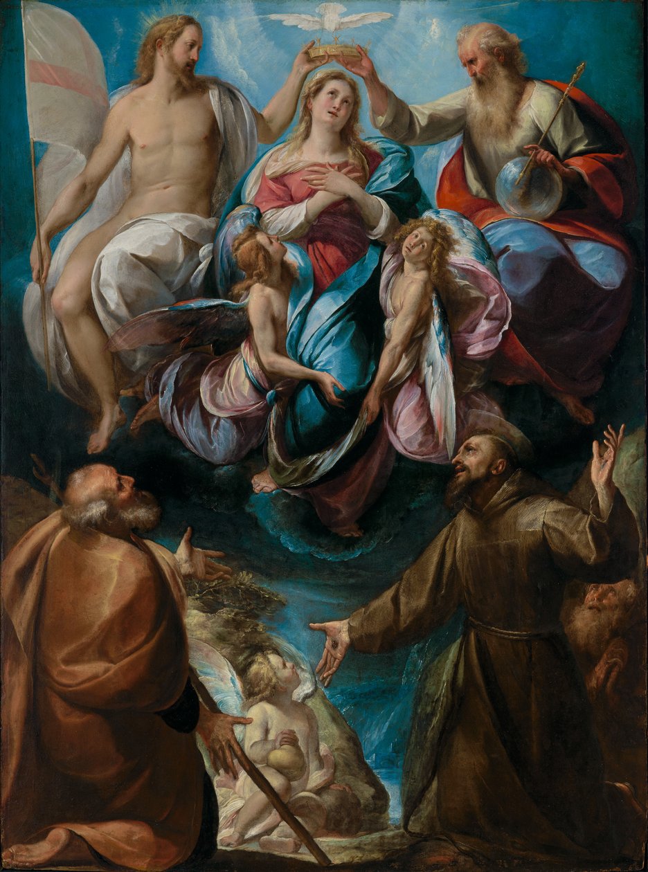 Korunování Panny Marie se svatými Josefem a Františkem od Giulio Cesare Procaccini