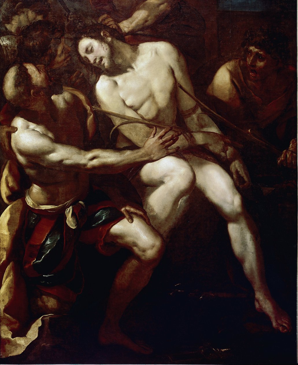 Korunování trním. Detail. (olej na plátně od Giulio Cesare Procaccini