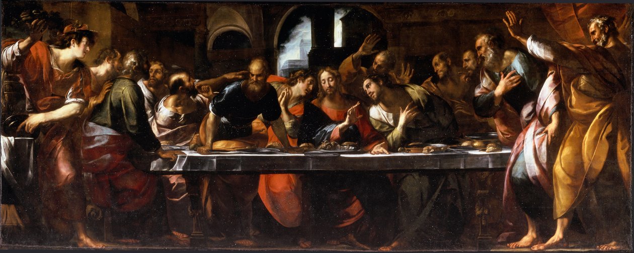 Poslední večeře (olej na plátně, kolem roku 1618) od Giulio Cesare Procaccini