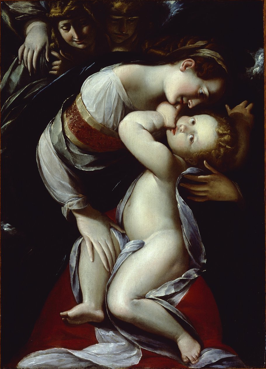 Panna a dítě s anděly, kolem 1610 od Giulio Cesare Procaccini