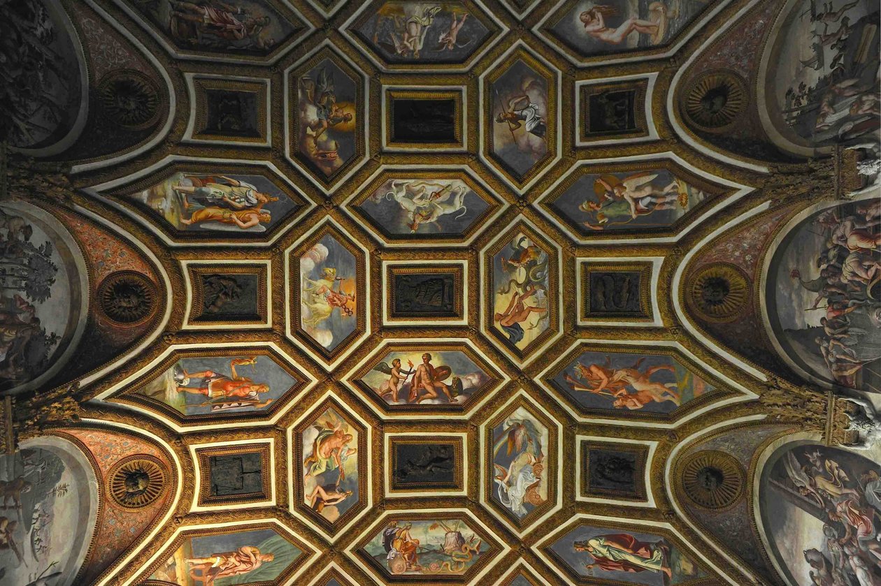 Stropní výzdoba komory větrů Camera dei Venti, 1526-1534 od Giulio Romano
