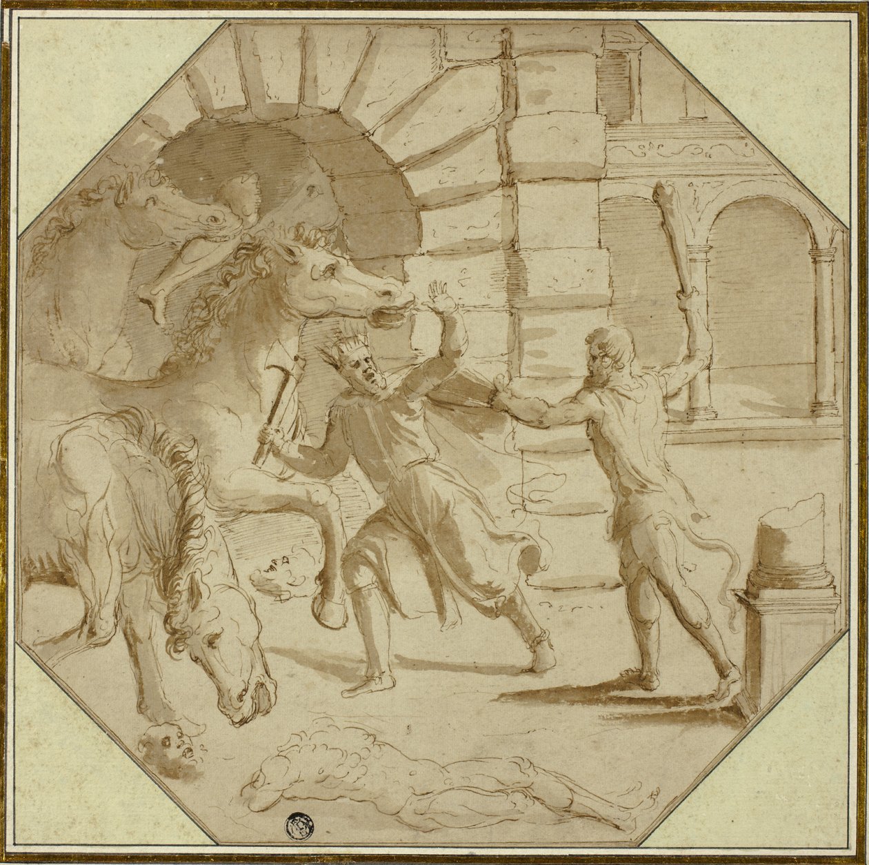 Hercules Felling King Diomedes od Giulio Romano