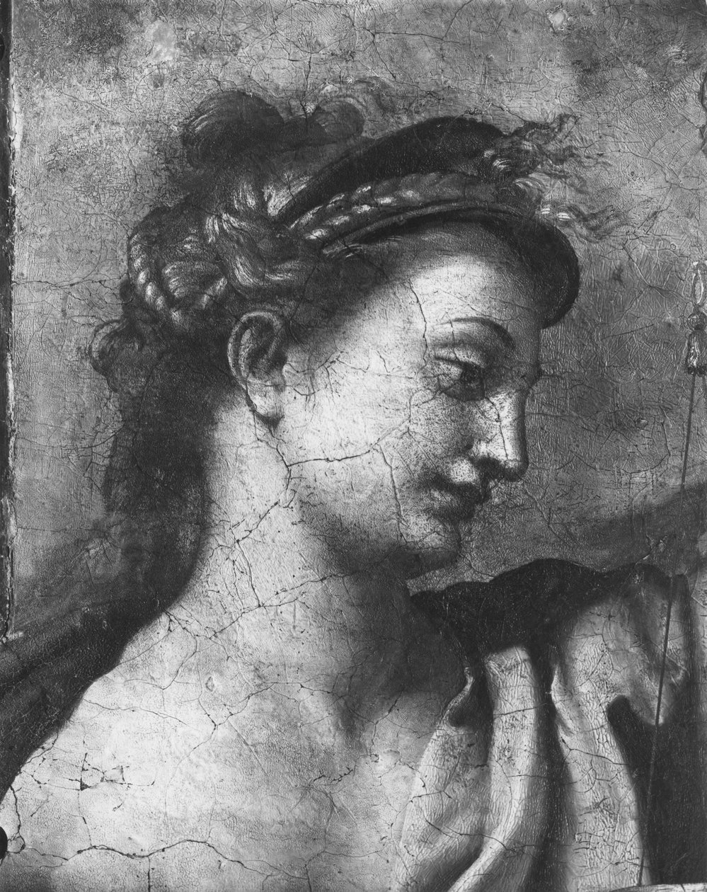 Spravedlnost, jedna ze dvou ctností obklopujících papeže sv. Urbana I. († 230) Rafaelovy pokoje (detail) (viz také 252782, 252783, 252784) od Giulio Romano