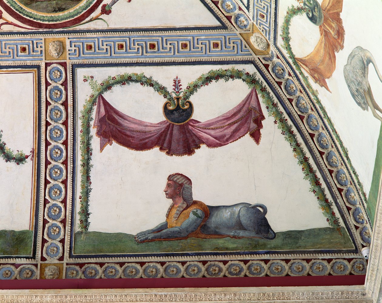 Camera con Fregio di Amorini Komnata Amorova vlysu detail sfingy, freska z 20. let 15. století od Giulio Romano