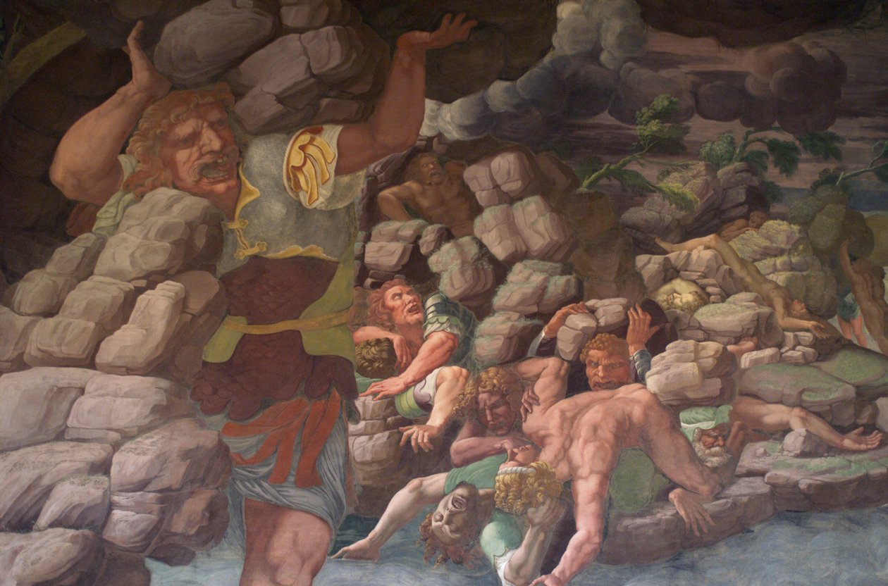Pád obrů Síň obrů od Giulio Romano