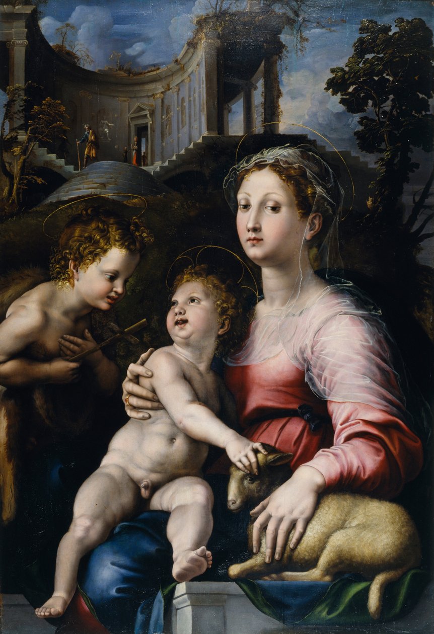 Madona s dítětem a svatým Janem Křtitelem od Giulio Romano