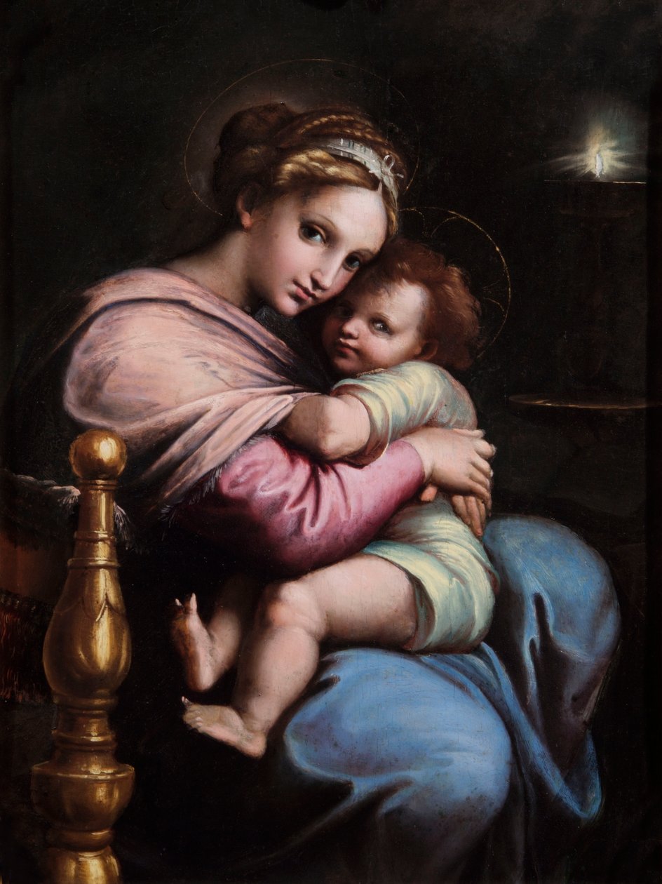 Panna a dítě, kolem 1517-19 (olej na desce) od Giulio Romano