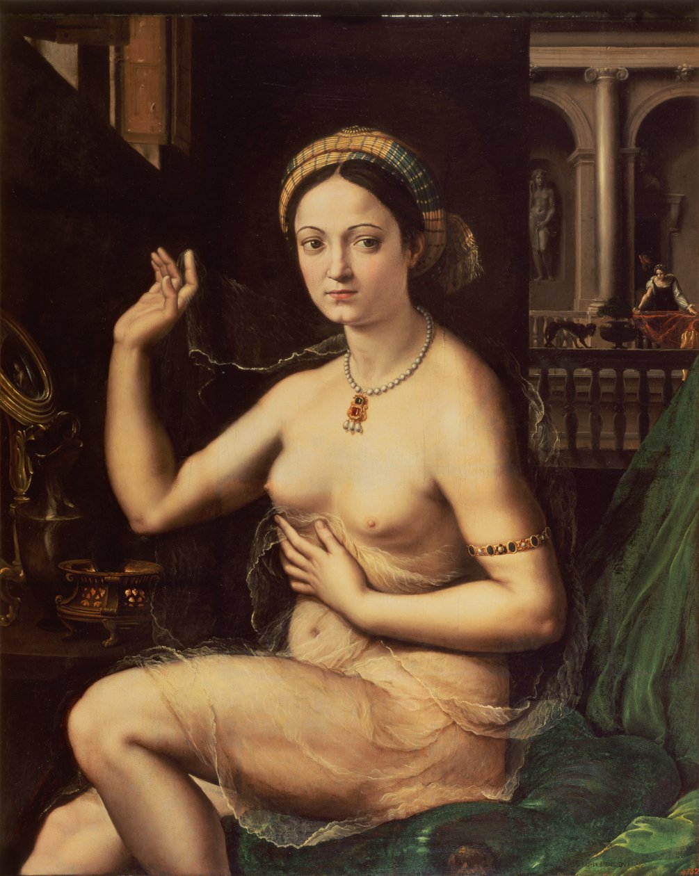 Žena se zrcadlem od Giulio Romano