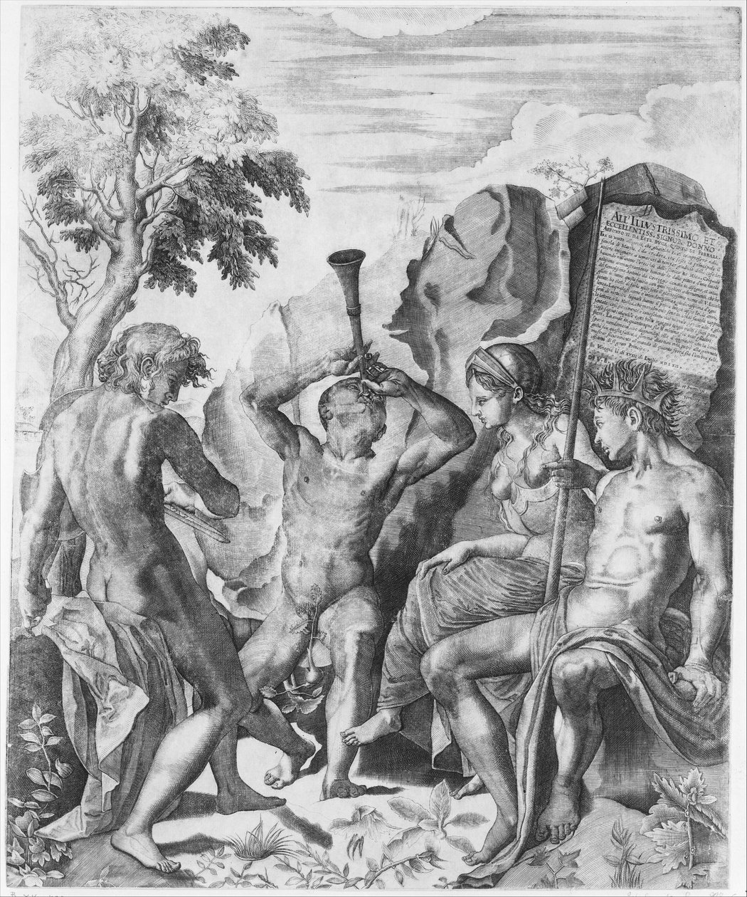Soutěž Apolla a Marsyas a soud Midas, 1562. od Giulio Sanuto