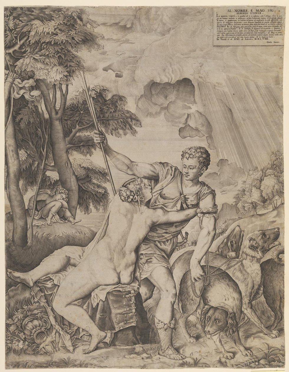 Venuše a Adonis od Giulio Sanuto