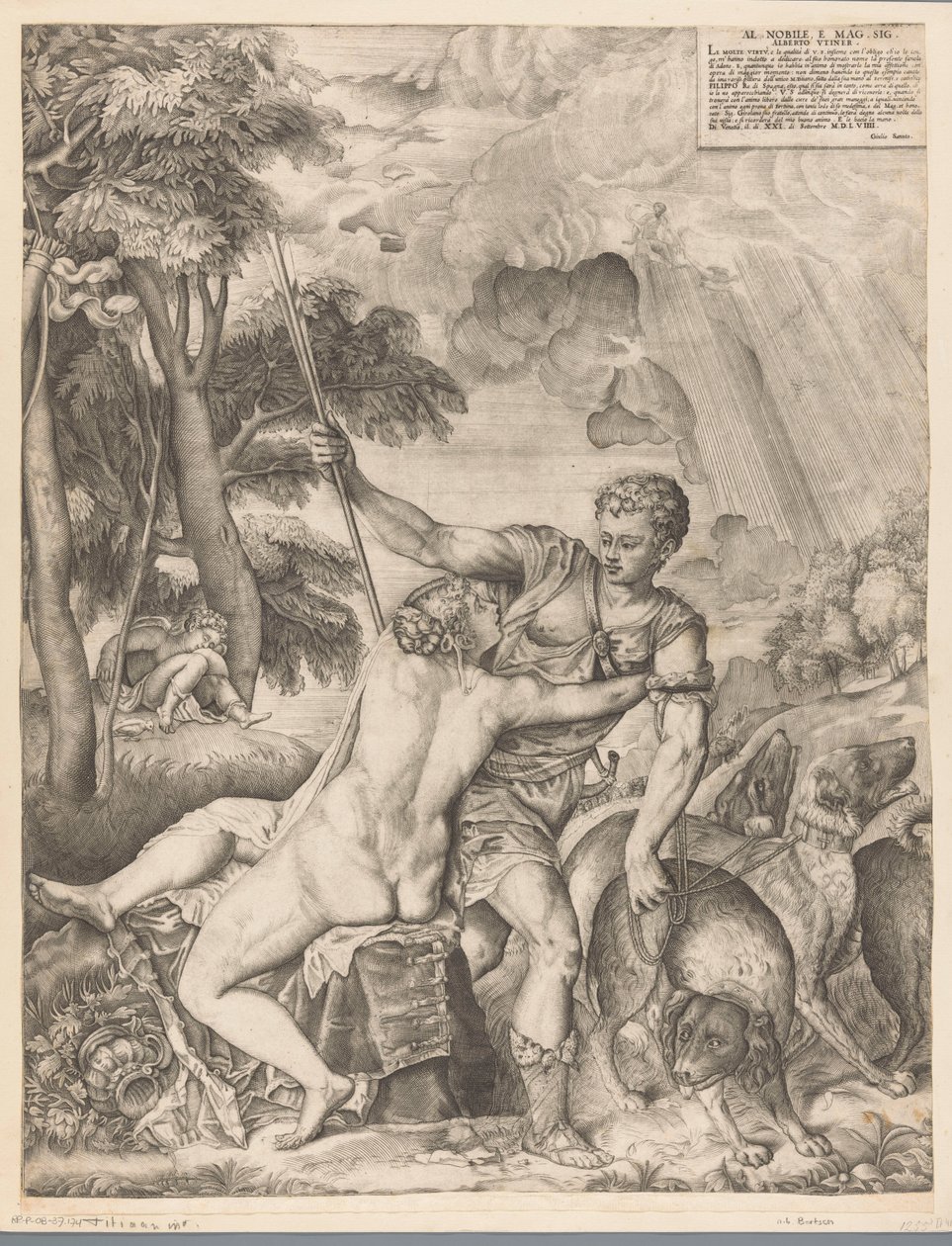 Venuše a Adonis od Giulio Sanuto