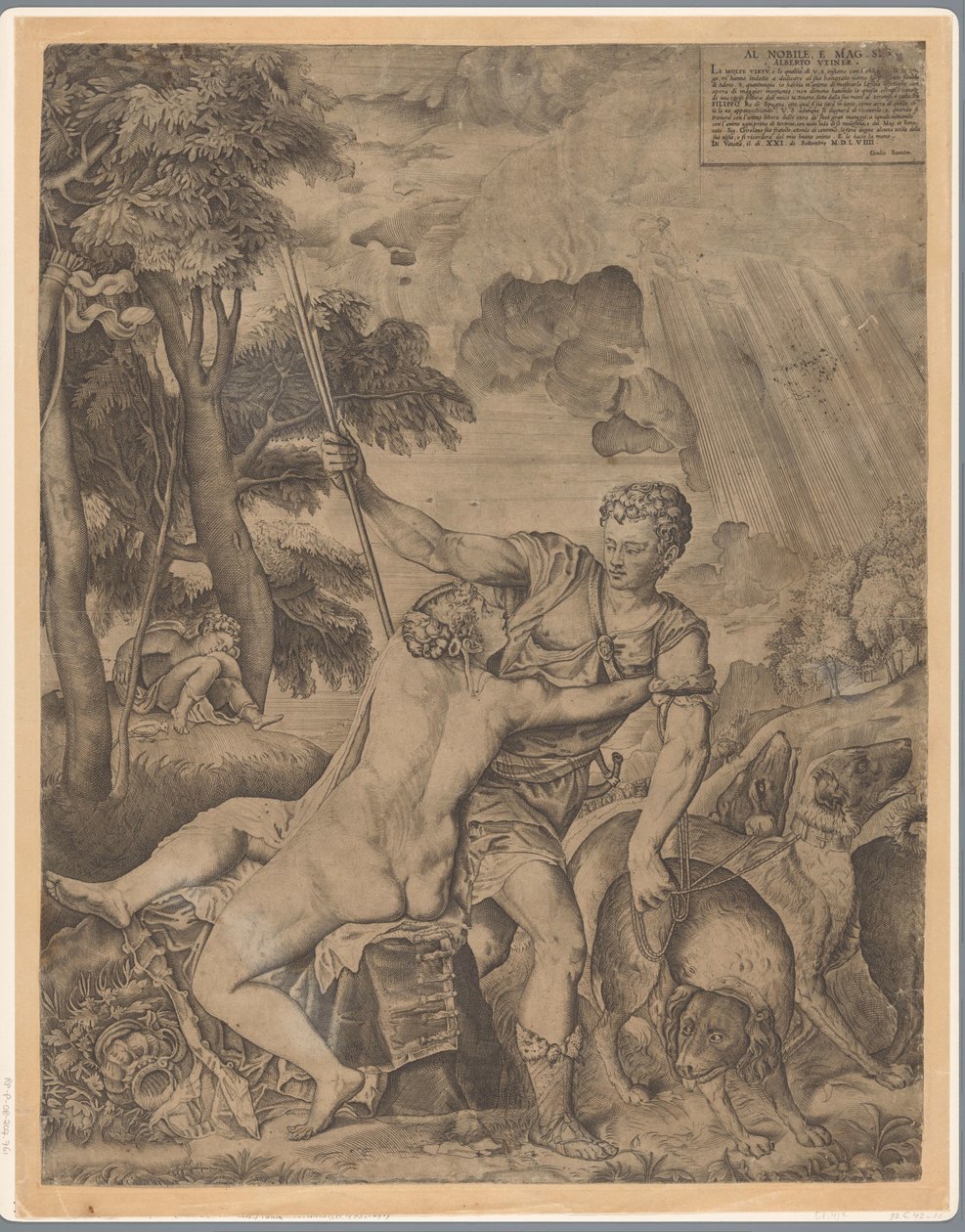 Venuše a Adonis od Giulio Sanuto