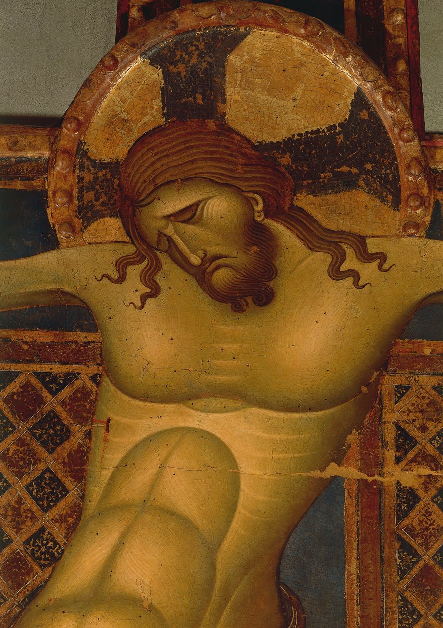 Hlava Krista, detail krucifixu ze 13. století (malba) od Giunta Pisano