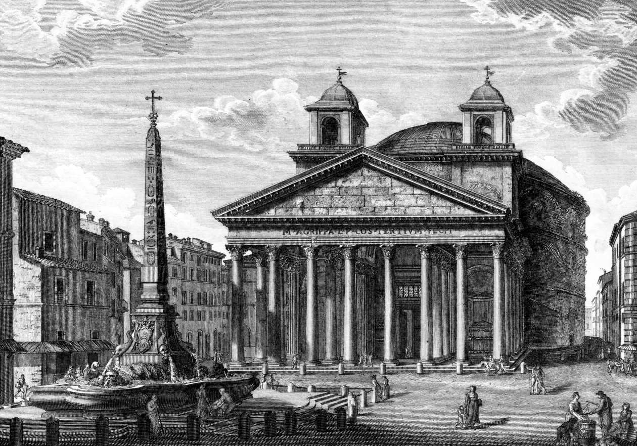Pohled na Pantheon, Řím, c.1810 od Giuseppe Acquaroni