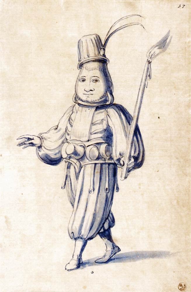 Kostýmní kresba kuchaře od Giuseppe Arcimboldo