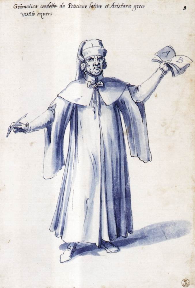 Kostým alegorické postavy Gramatika od Giuseppe Arcimboldo