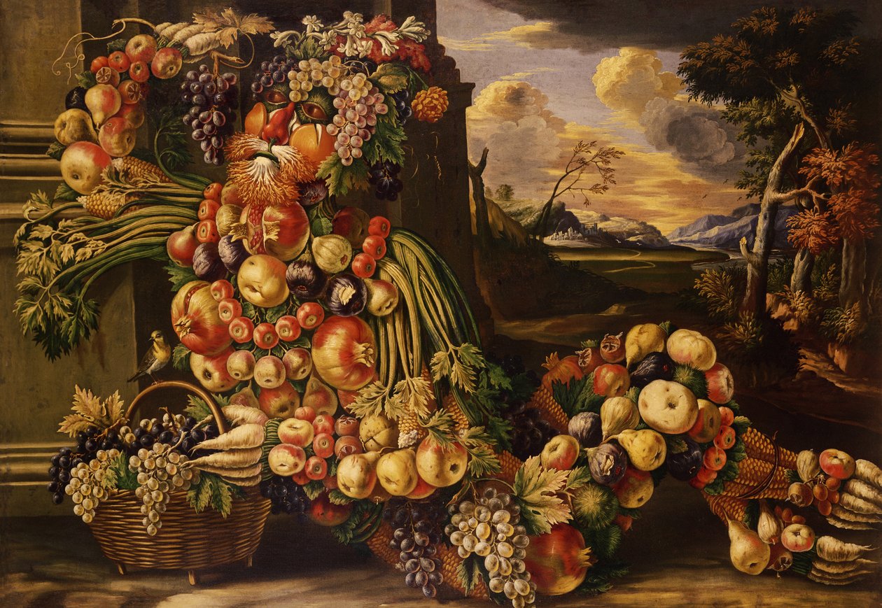 Sedící postava léta, 1573 od Giuseppe Arcimboldo