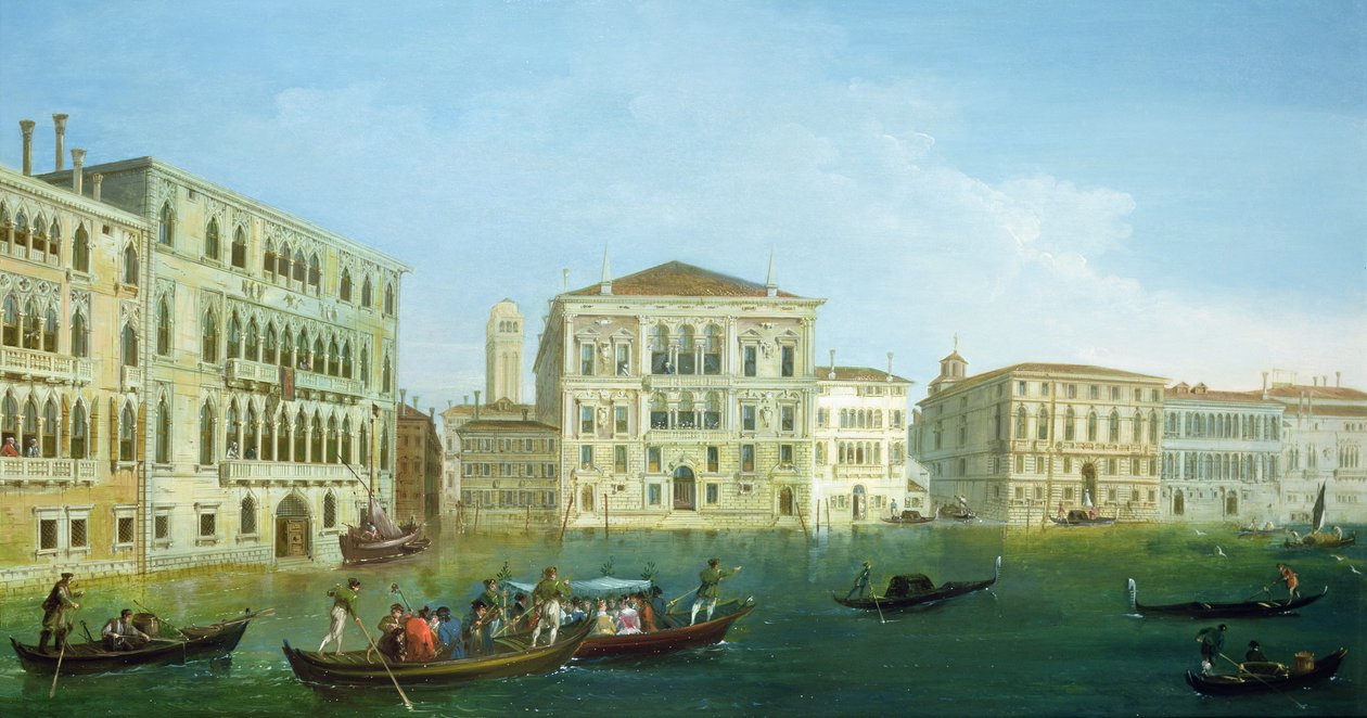 Casa Foscari a Palazzo Balbi z Canal Grande v Benátkách od Giuseppe Bernardino Bison