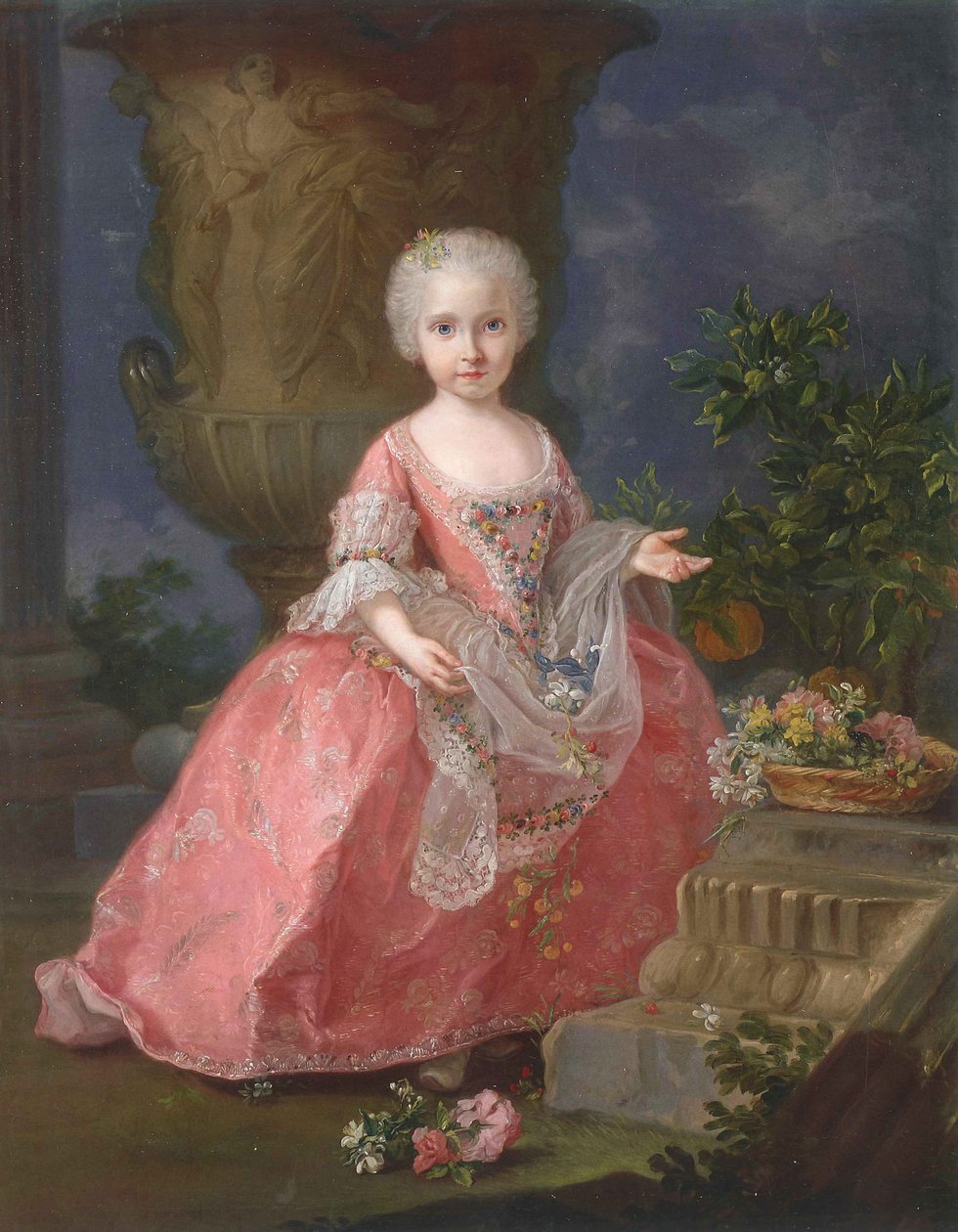Portrét Infanta Maria Luisa Španělska (1745-1792) od Giuseppe Bonito