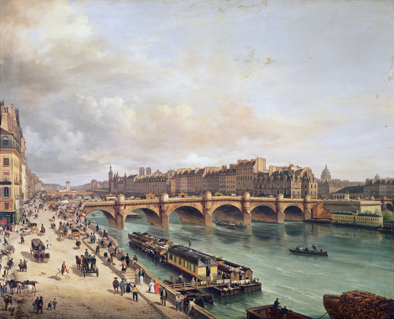 Pohled na Pont Neuf, 1832 od Giuseppe Canella