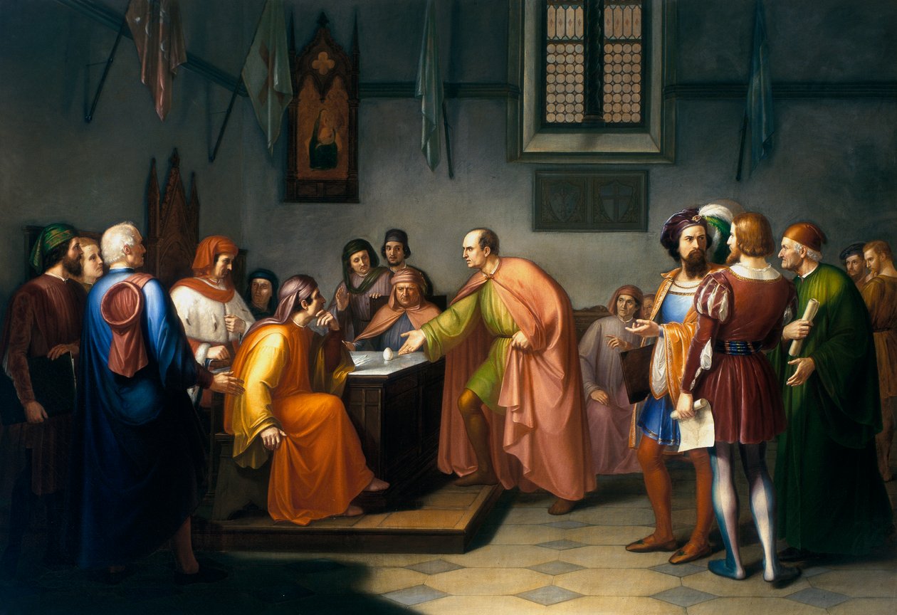 Brunelleschi provádí pokus s vejci od Giuseppe Fattori