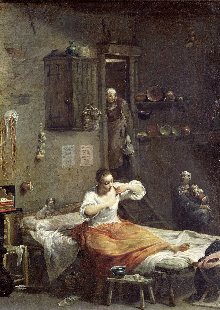Žena s blechou od Giuseppe Maria Crespi