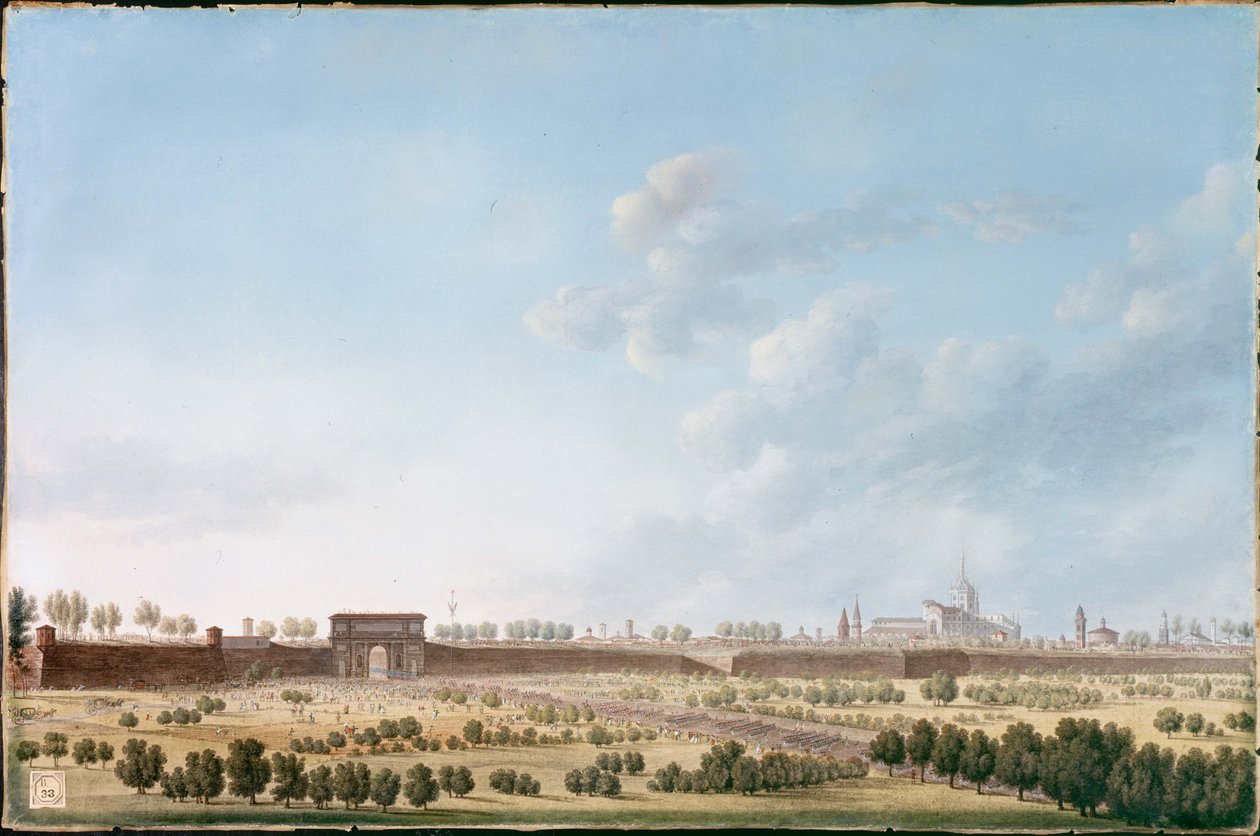 Napoleon vstupuje do Milána od Giuseppe Pietro Bagetti