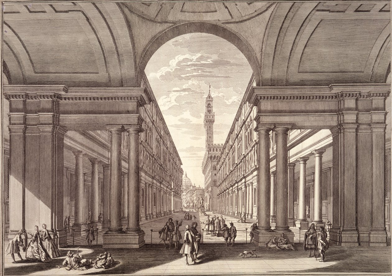 Pohled na Uffizi, Florencie od Giuseppe Zocchi