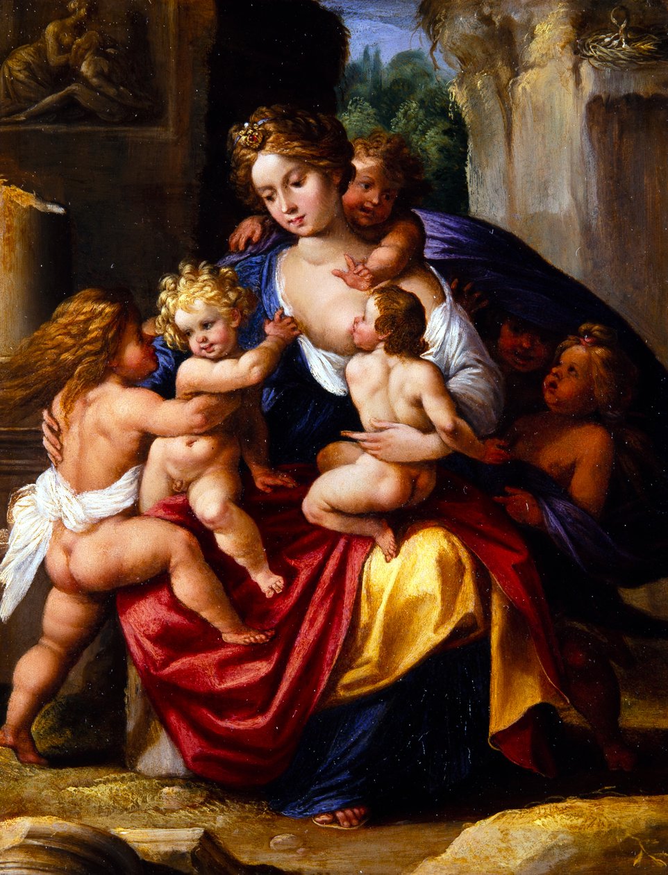 Charita (olej na kovu) od Giuseppe (1568 1640) Cesari