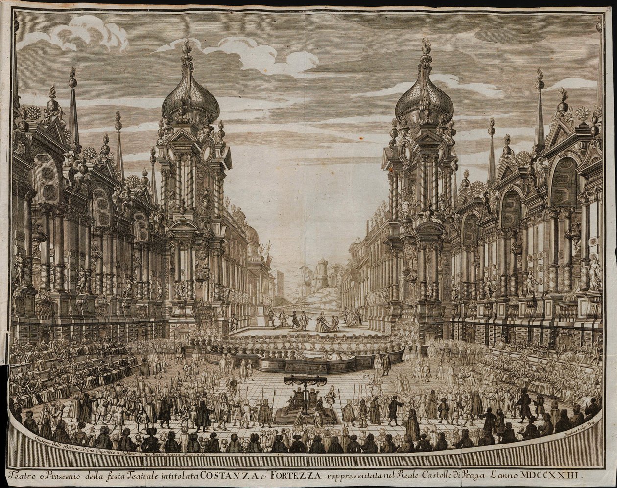 Opera Kostnice a pevnost na Pražském hradě 28. srpna od Giuseppe Bibiena