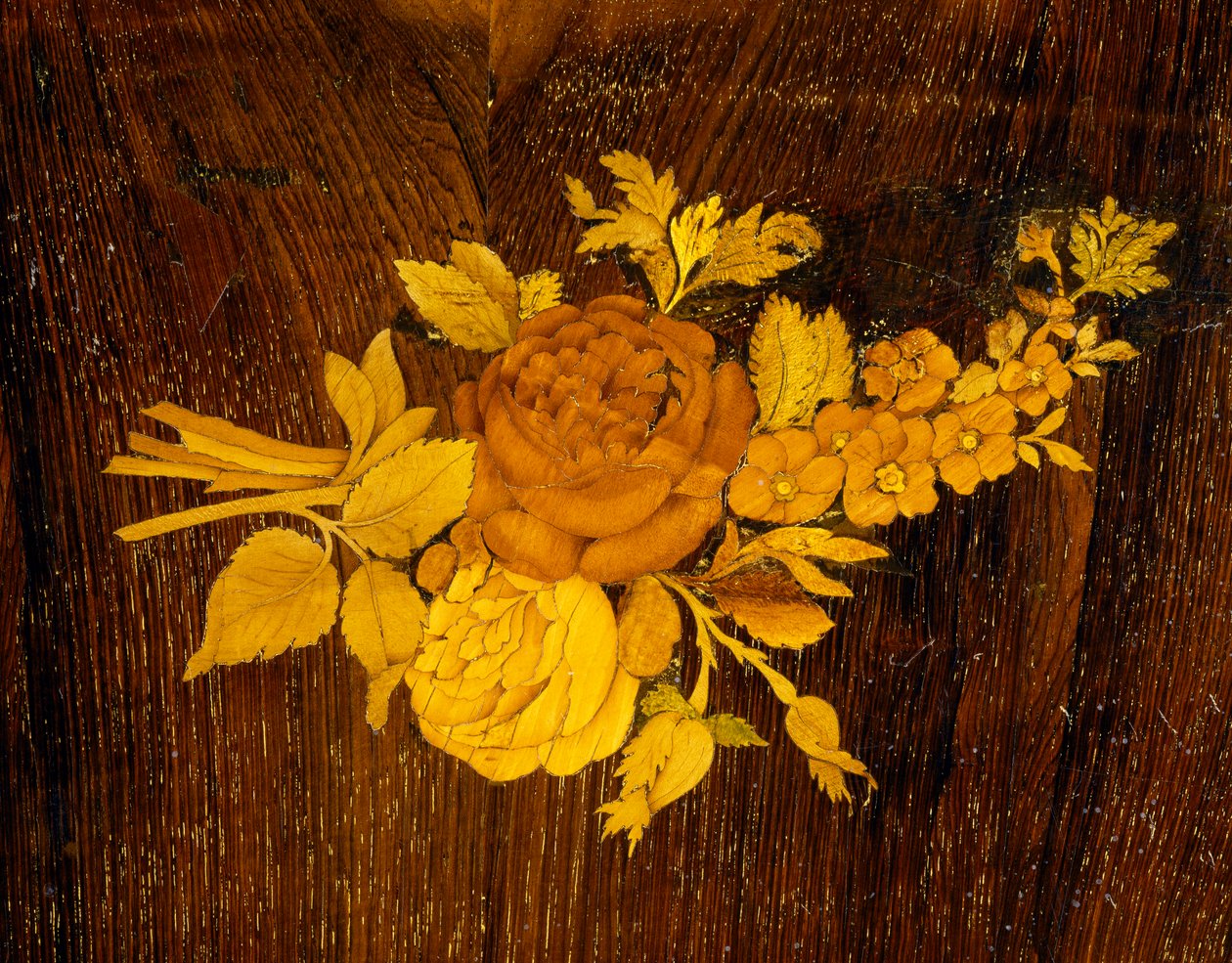 Kytice květin, detail intarzie ze stolu od školy Giuseppe Maggiolini. Itálie, konec 18. století od Giuseppe (school of) Maggiolini