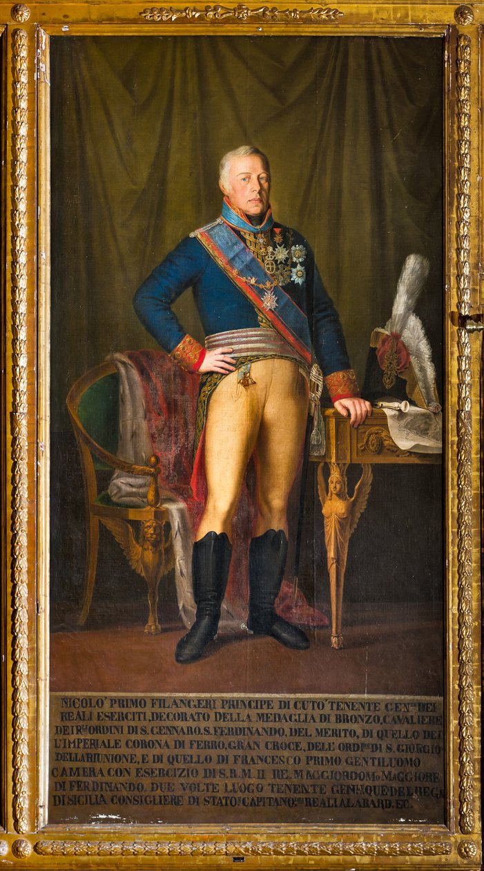 Portrét Niccolo Filangeriho, generálporučíka království (olej na plátně) od Giuseppe (school of) Patania