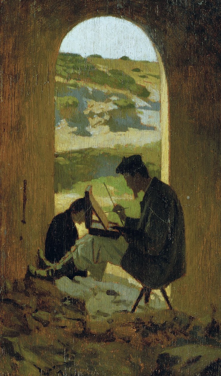 Malíř Stanislao Pointeau, asi 1863 (olej na desce) od Giuseppe Abbati