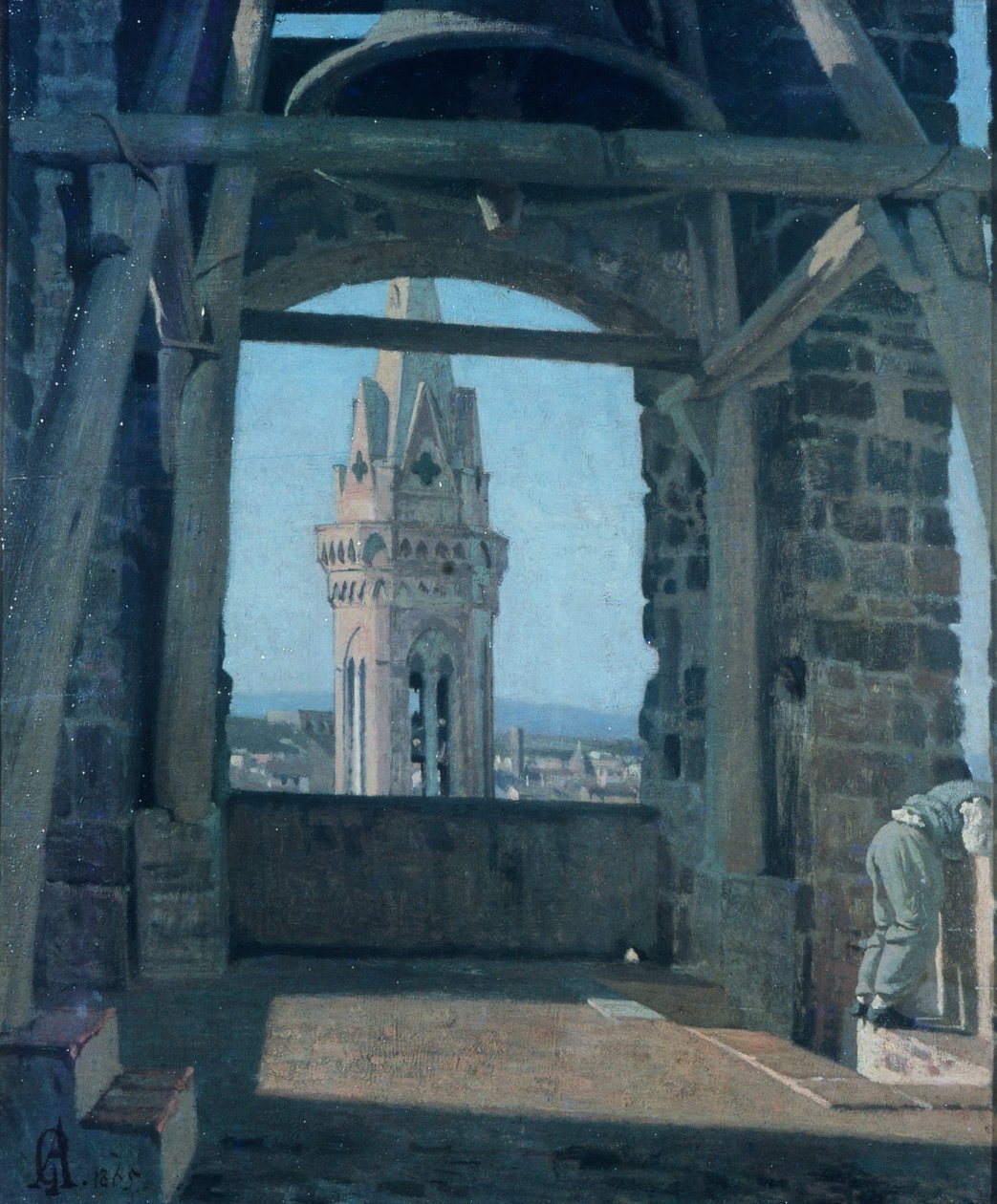 Věž Palazzo del Podesta, Giuseppe Abbati (1836-1868). od Giuseppe Abbati