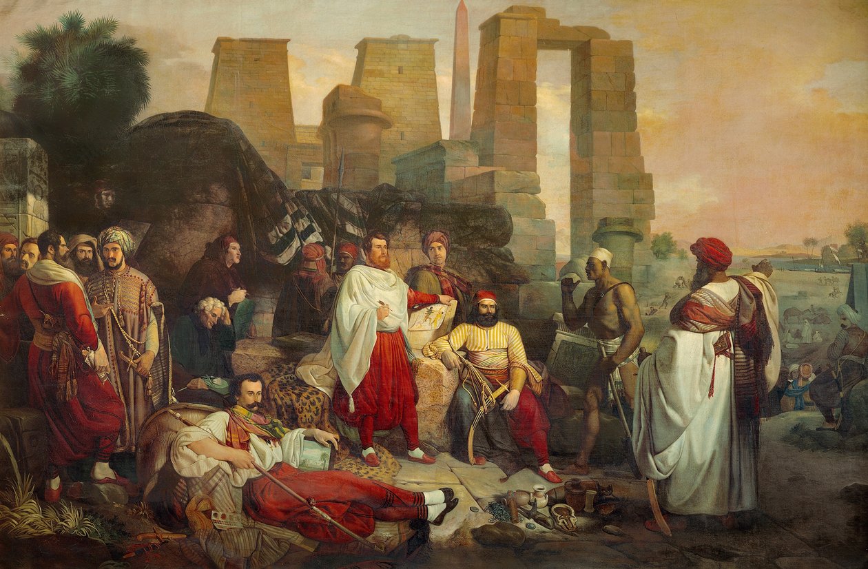 Francouzsko-toskánská archeologická expedice do Egypta (olej na plátně) od Giuseppe Angelelli