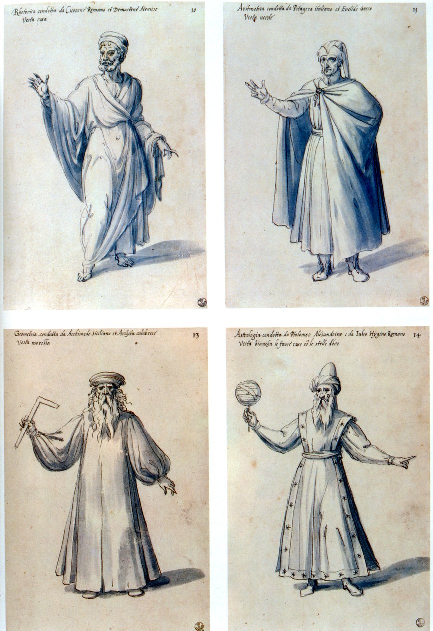 Návrhy kostýmů pro klasické postavy, 16. století od Giuseppe Arcimboldi