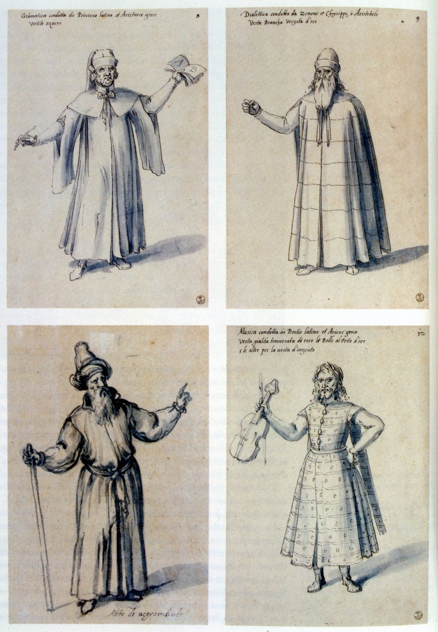 Návrhy kostýmů pro klasické postavy, 16. století od Giuseppe Arcimboldi