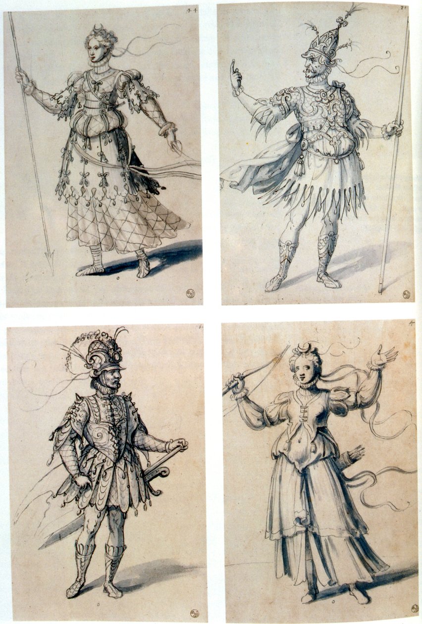 Kostýmní návrhy pro klasická božstva, 16. století od Giuseppe Arcimboldi