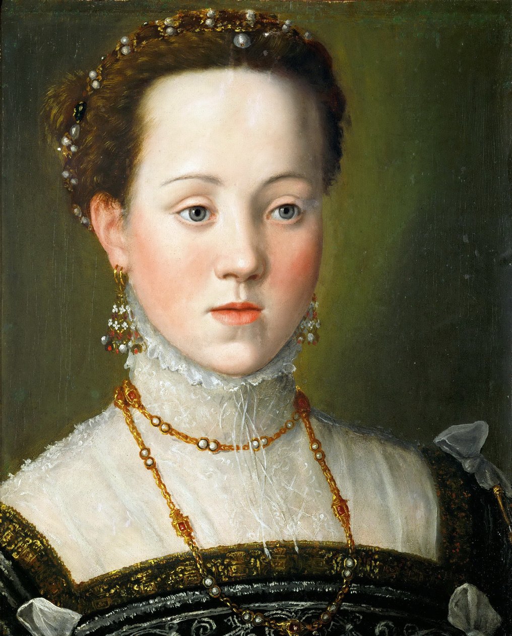 Arcivévodkyně Anna Rakouská 1549-1580, španělská královna, cca 1563 od Giuseppe Arcimboldo