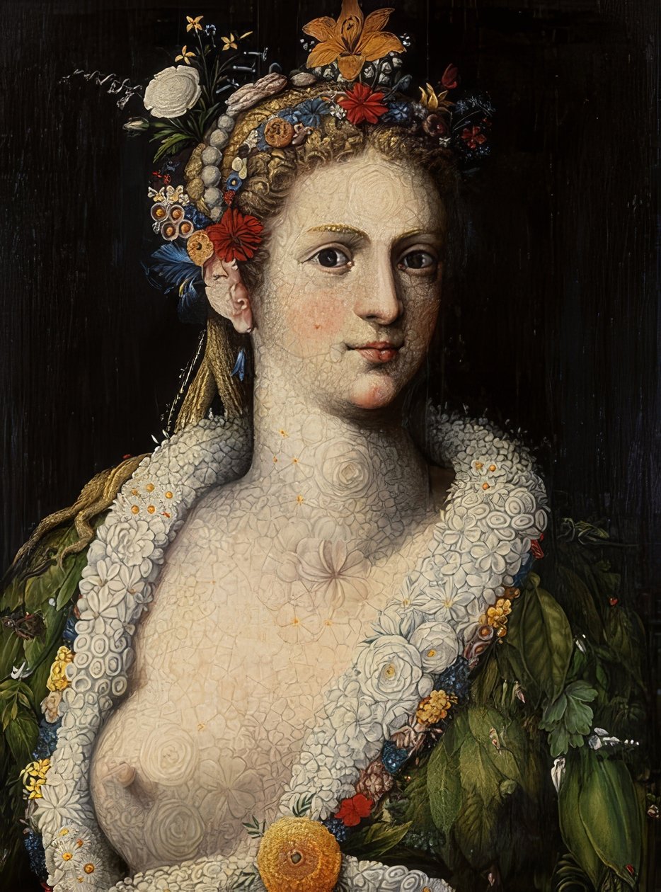 Flora prostitutky Um 1590 od Giuseppe Arcimboldo