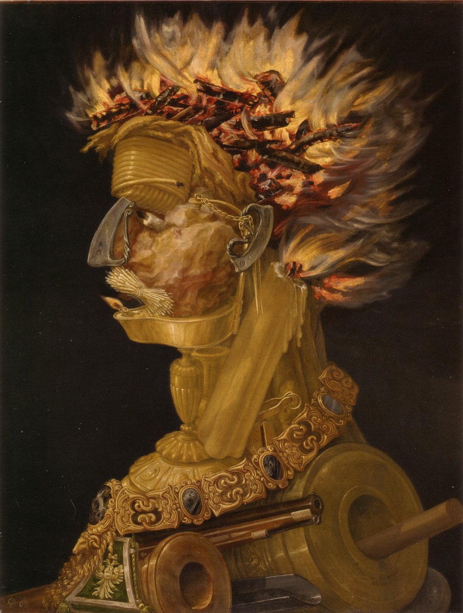Německy: Feuer Fire od Giuseppe Arcimboldo