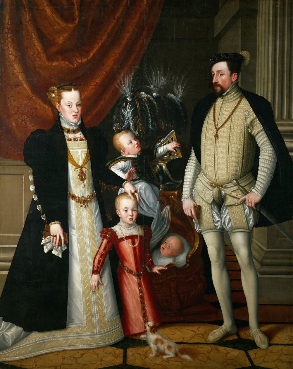 Rakouský císař Svaté říše římské Maxmilián II. v letech 1527-1576 a jeho manželka Infanta Maria Španělská s od Giuseppe Arcimboldo