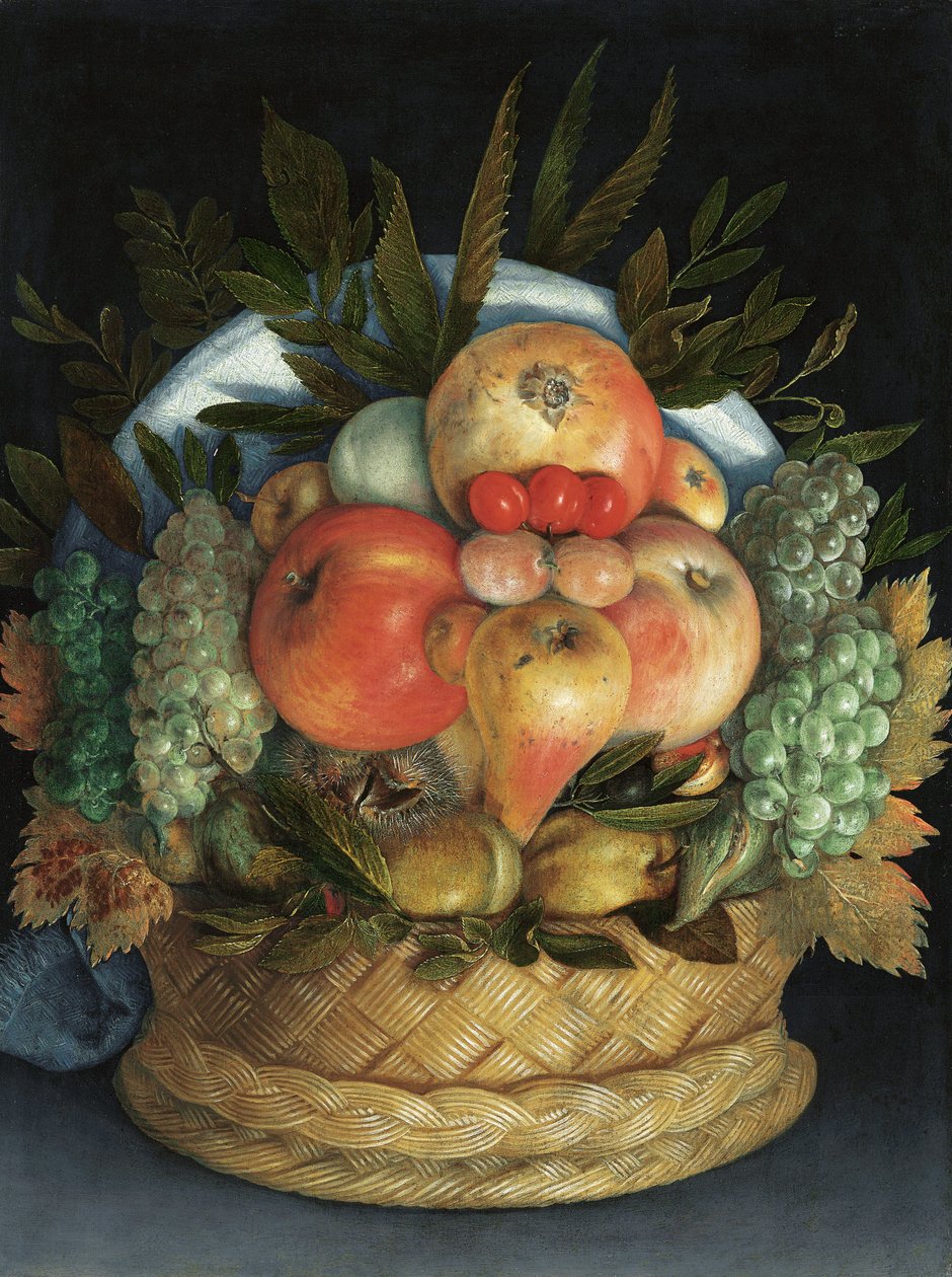 Reverzibilní antropomorfní portrét muže složený z ovoce od Giuseppe Arcimboldo