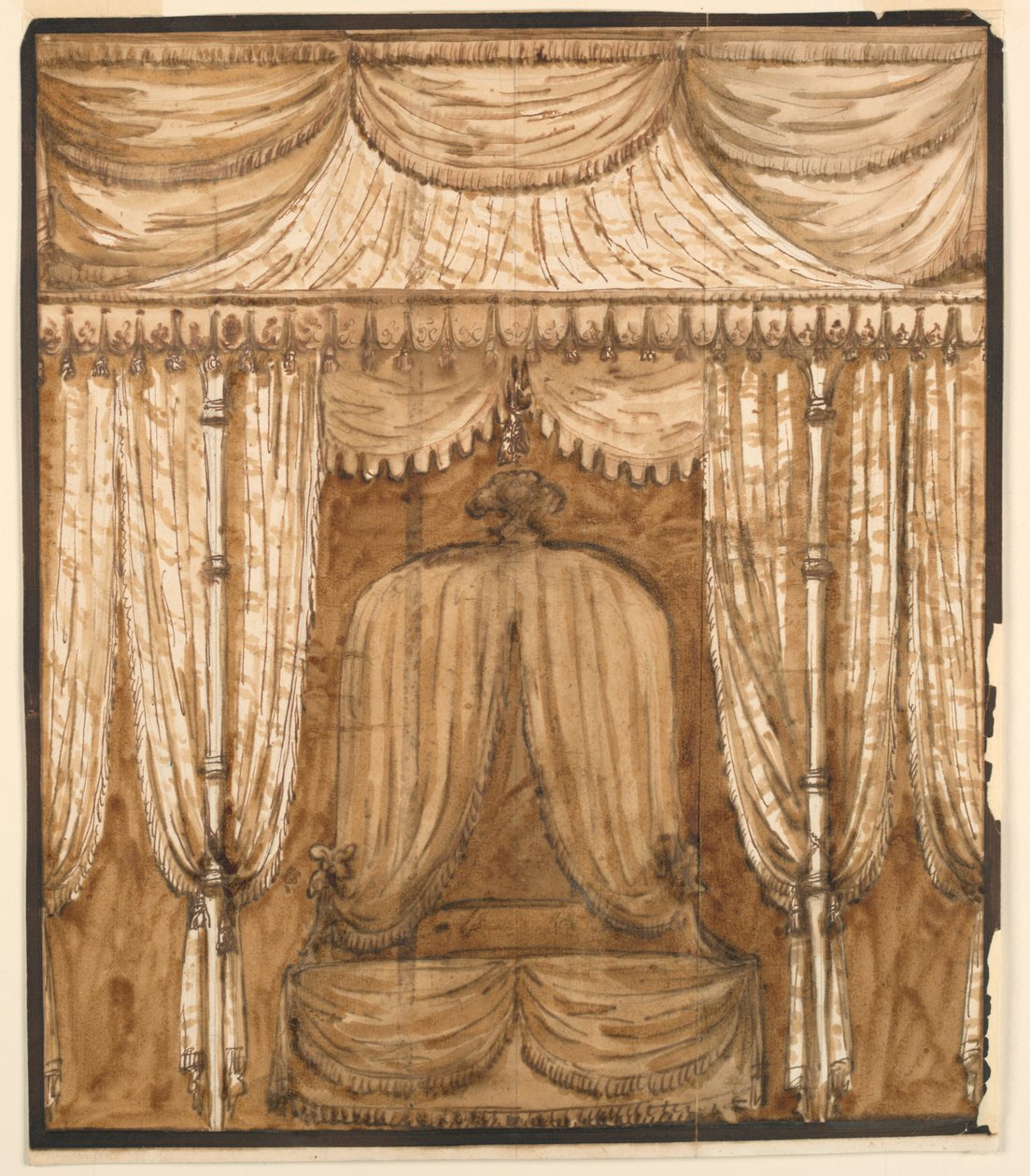 Kresba, Výška výklenku postele, asi 1790 od Giuseppe Barberi