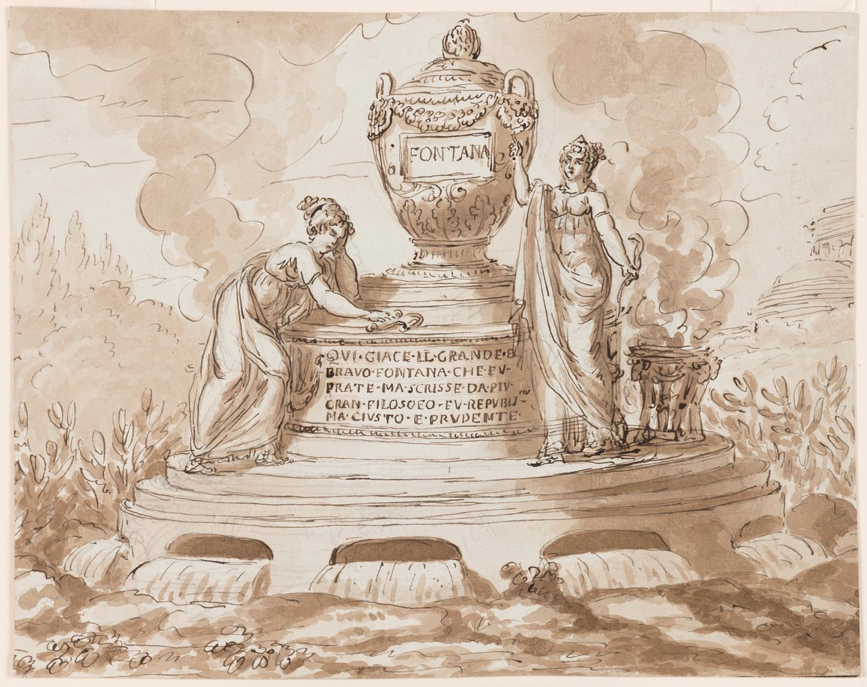 Náhrobní památník Felice Fontana, profesora filozofie, Padova od Giuseppe Barberi