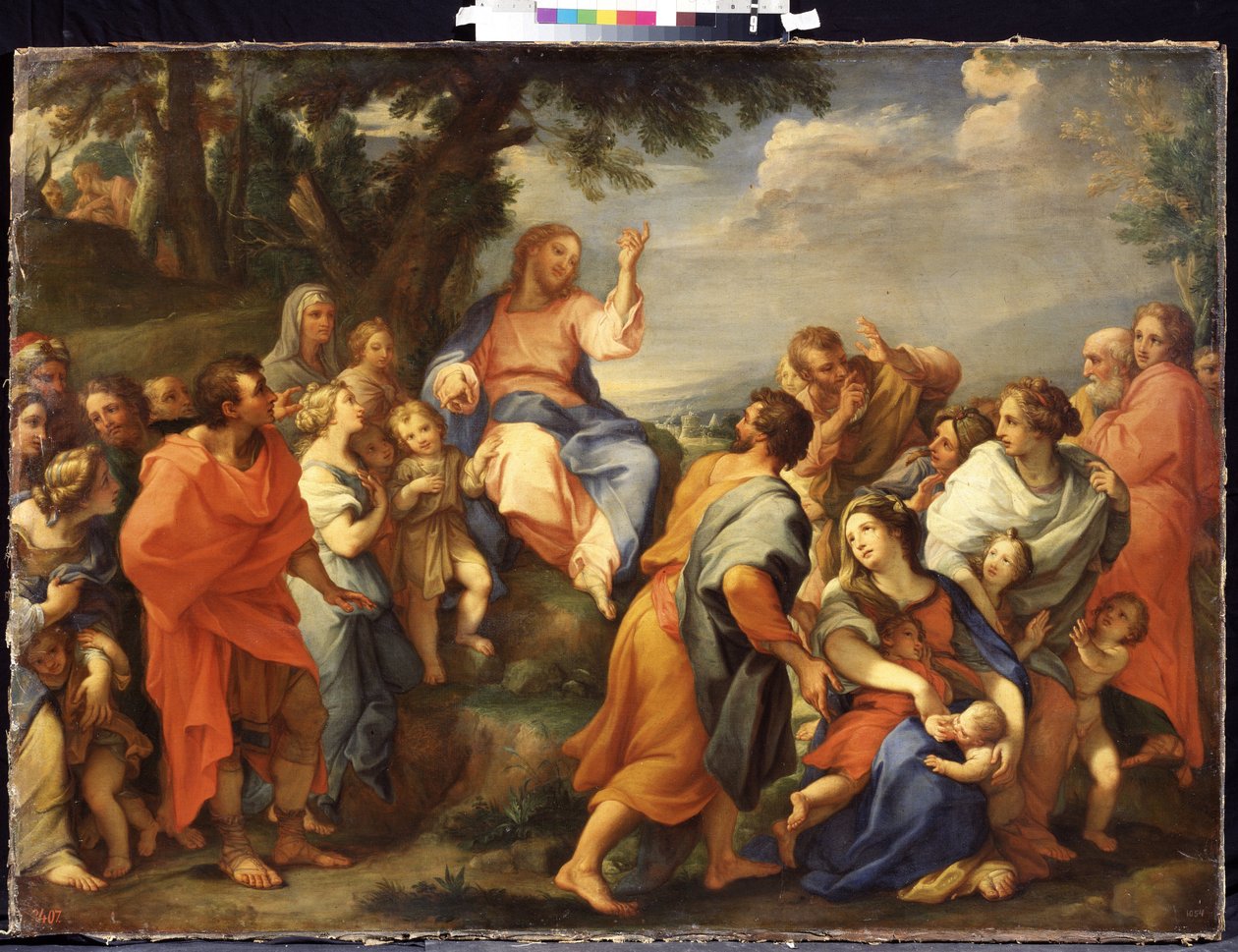 ""Kázání na hoře: Ježíš Kristus káže přede všemi svými učedníky"" Obraz Giuseppe Bartolomeo Chiari (1654-1727) Michail Kroshitsky Art Museum, Sevastopol (Sevastopol) Ukrajina od Giuseppe Bartolomeo Chiari